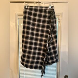 Time and Tru Asymmetrical Plaid Skirt in Black and White